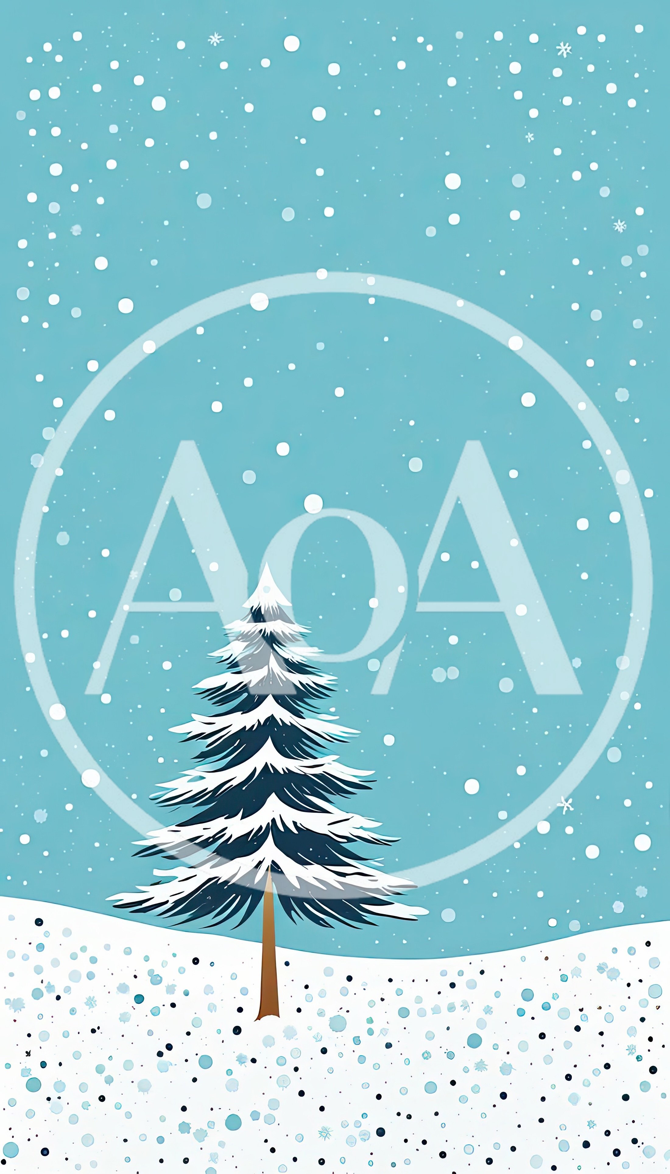Minimalist Christmas Tree In A Snowy Winter Landscape