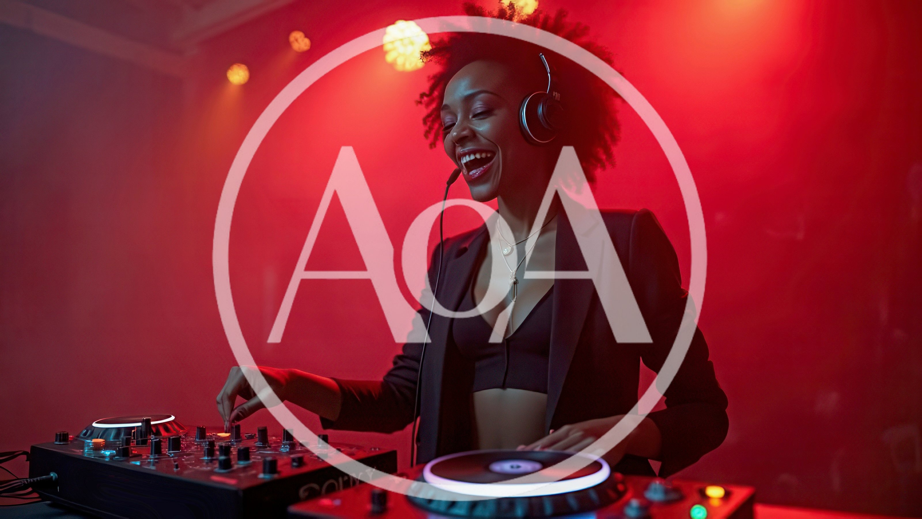 Female DJ Performing Live Set In Nightclub