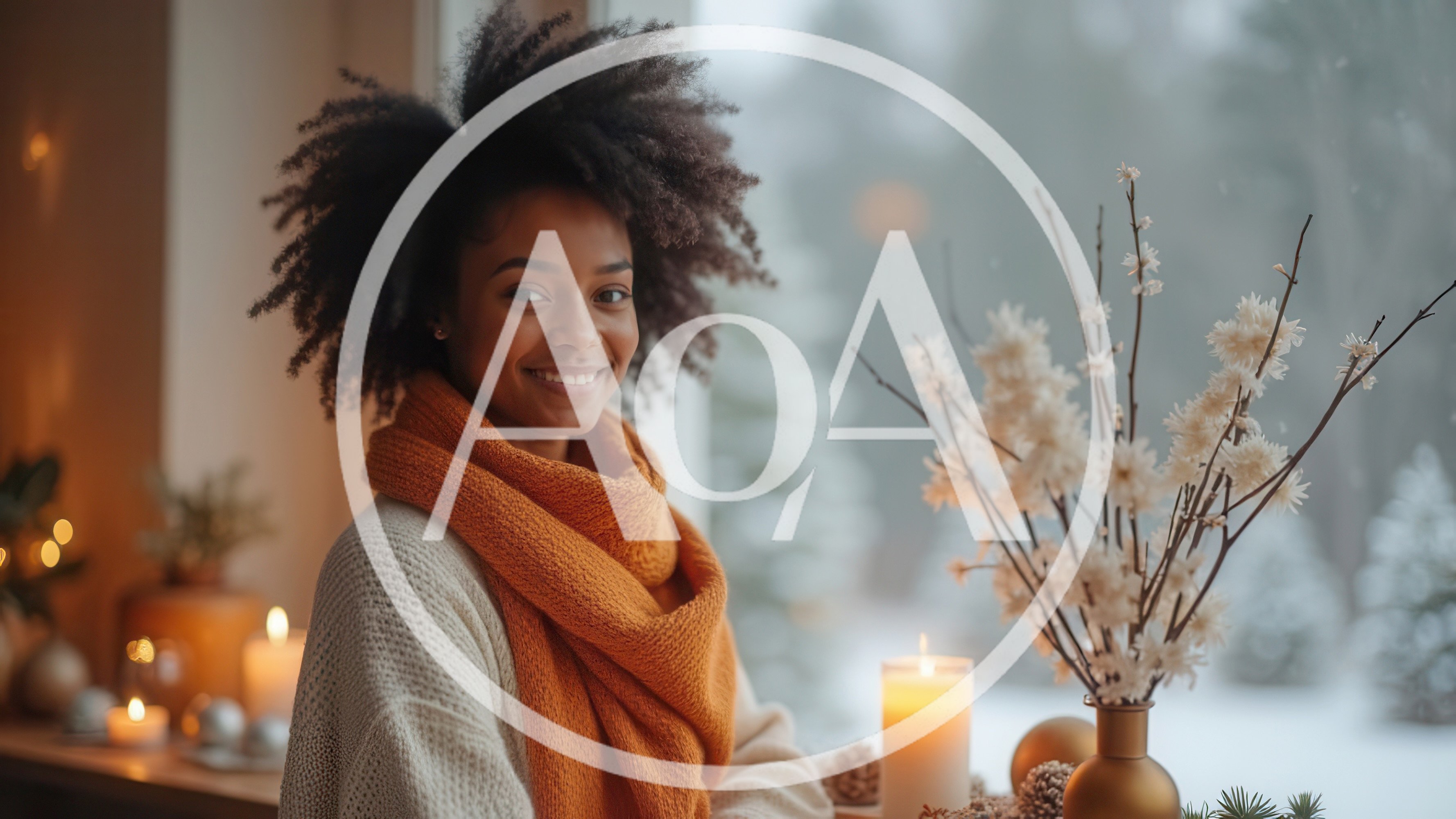 Young Woman Smiling Near Window In Winter