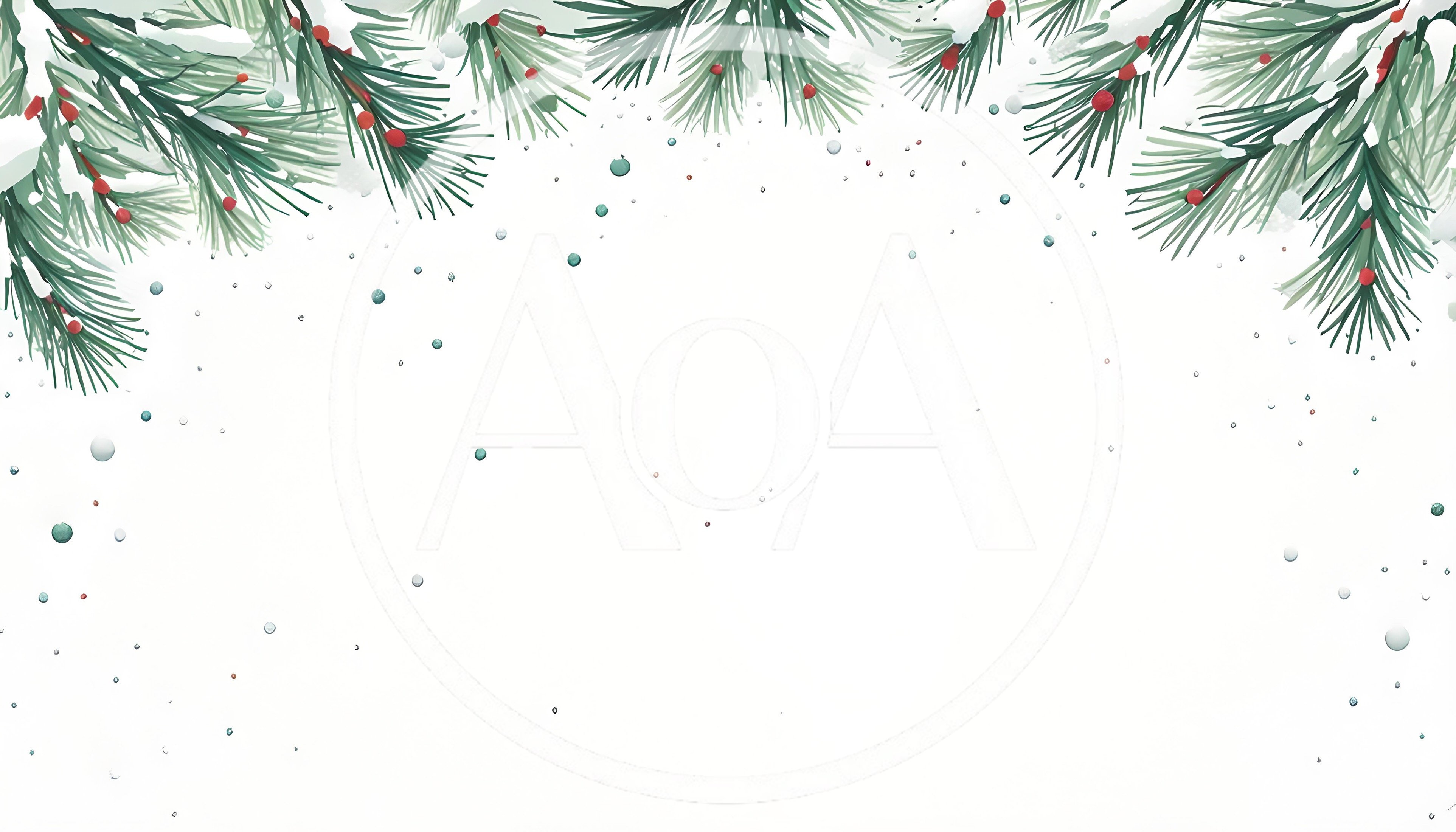Christmas Pine Branches Border With Falling Snow