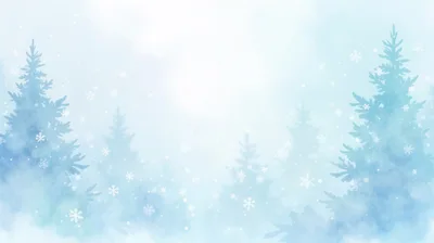 Winter Forest Background With Falling Snowflakes