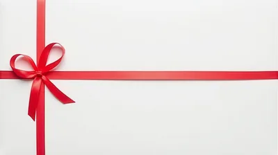 Red Ribbon Bow On White Background