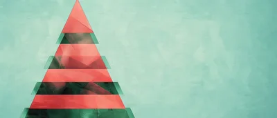 Abstract Geometric Christmas Tree Illustration