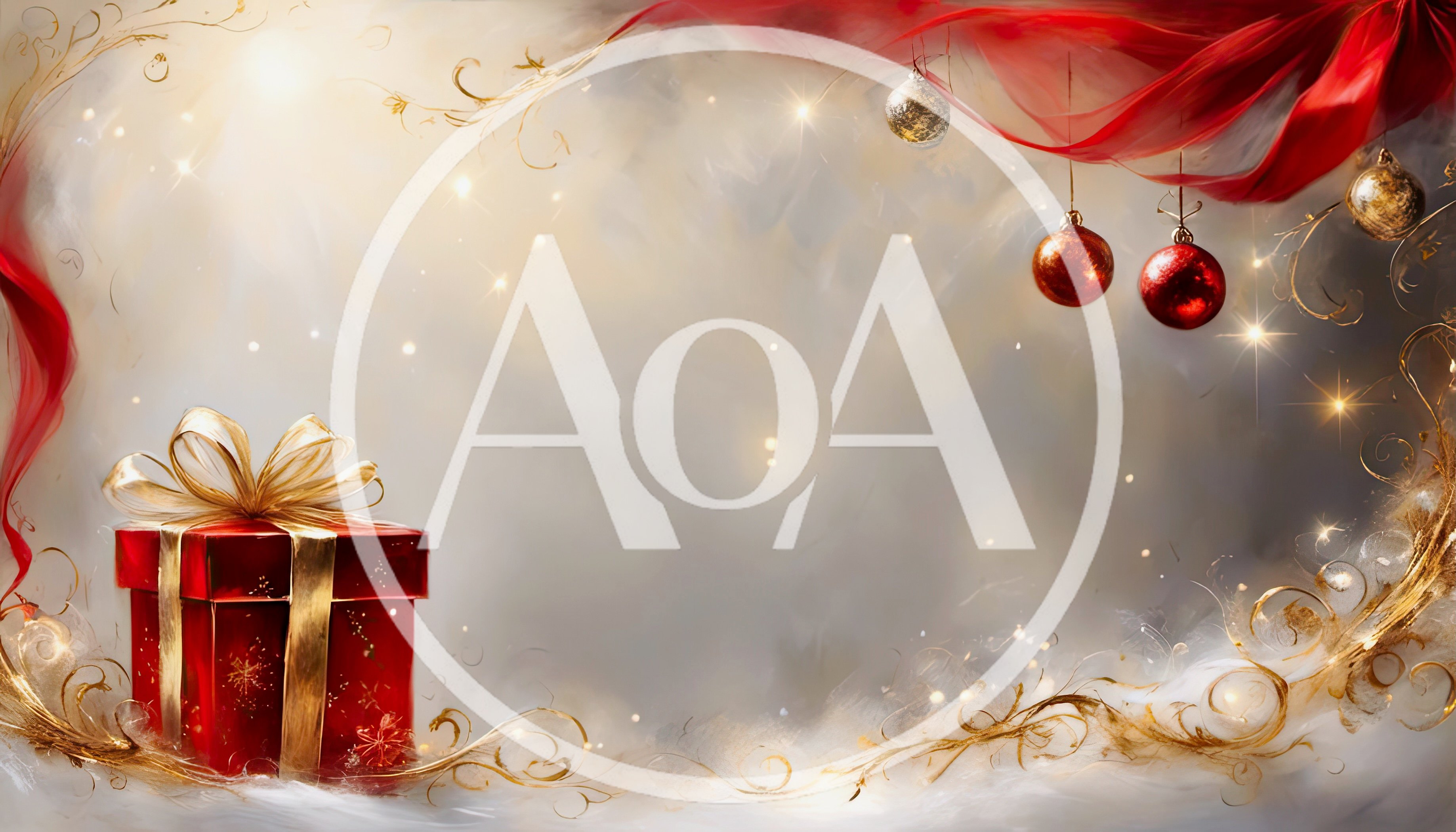 Red Christmas Gift Box With Golden Ribbon