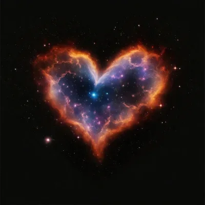 Heart Shaped Nebula In Deep Space