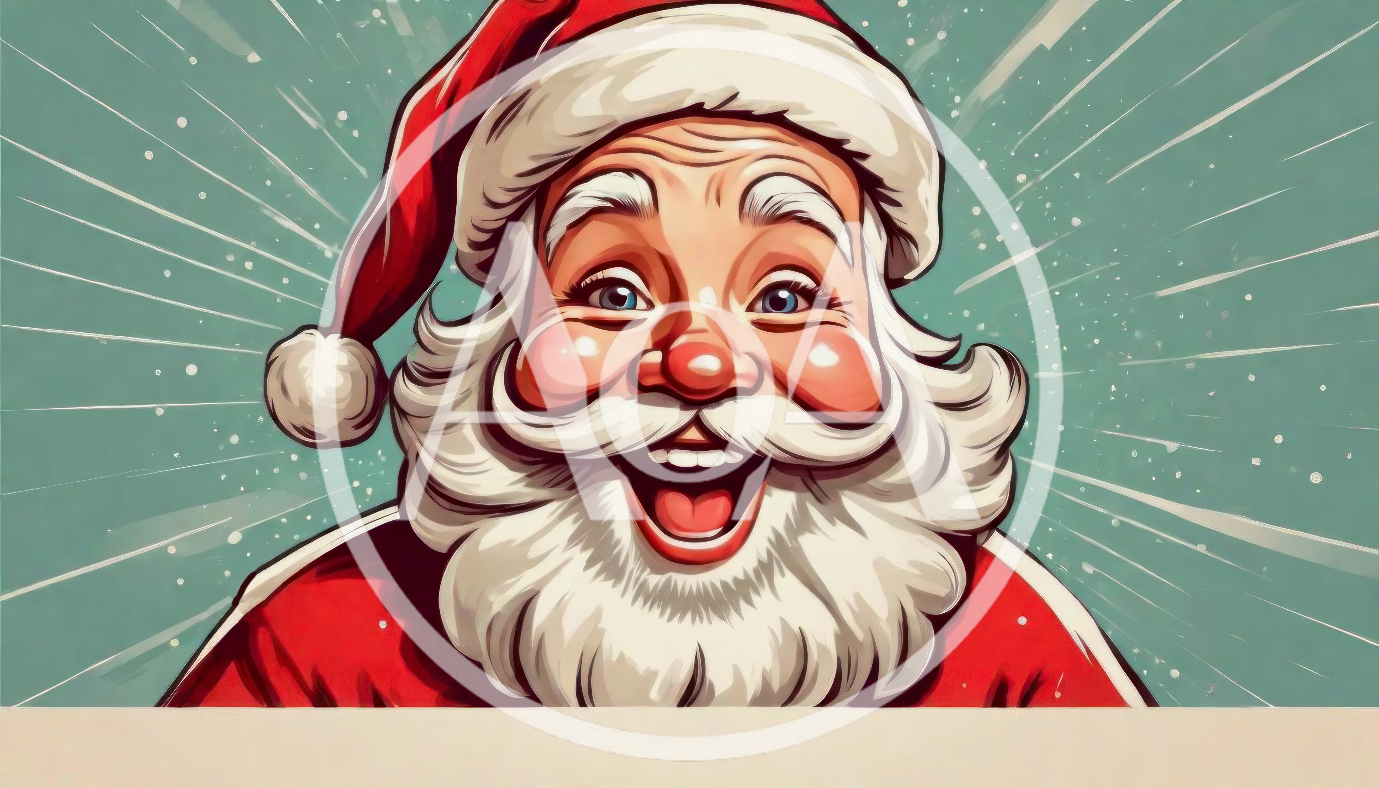 Cheerful Santa Claus Portrait With Excited Expression