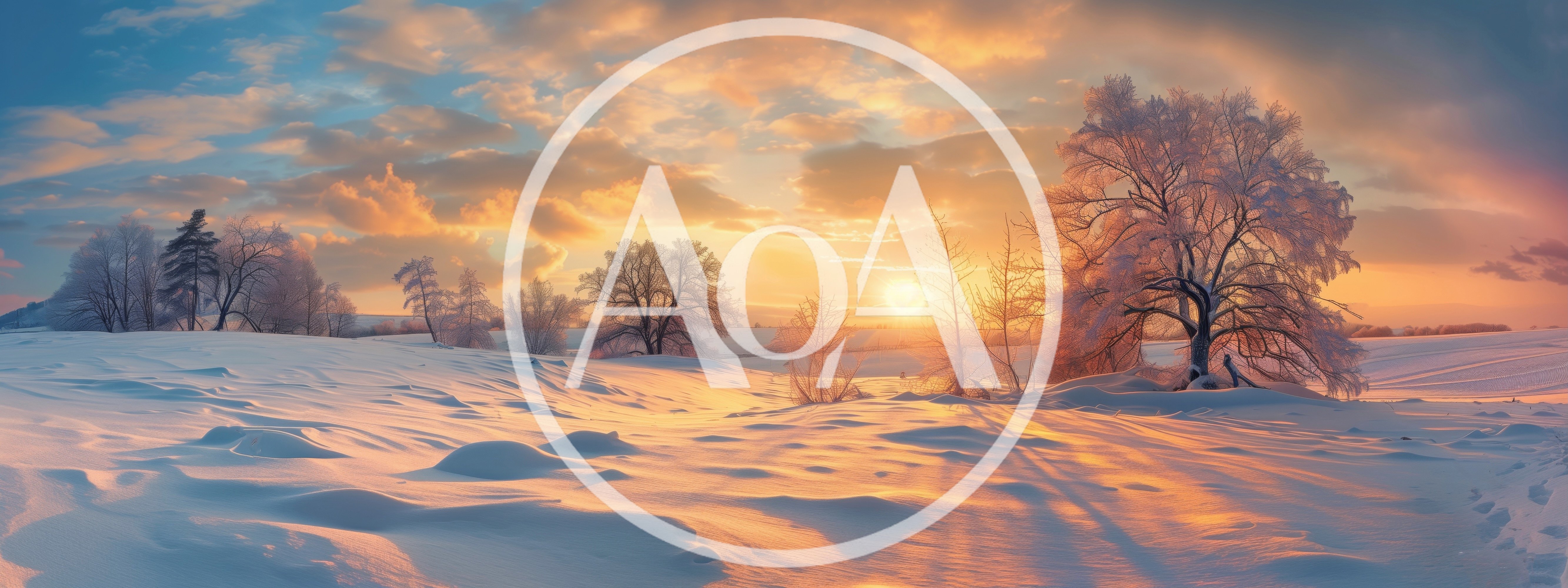 Winter Landscape With Frost Covered Trees At Sunset