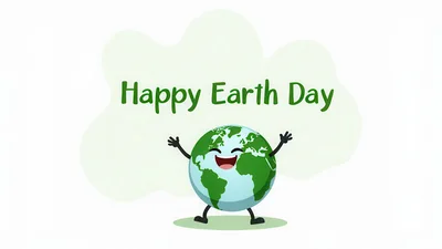 Happy Earth Day Cartoon Illustration