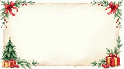 Christmas Holiday Frame With Festive Decorations