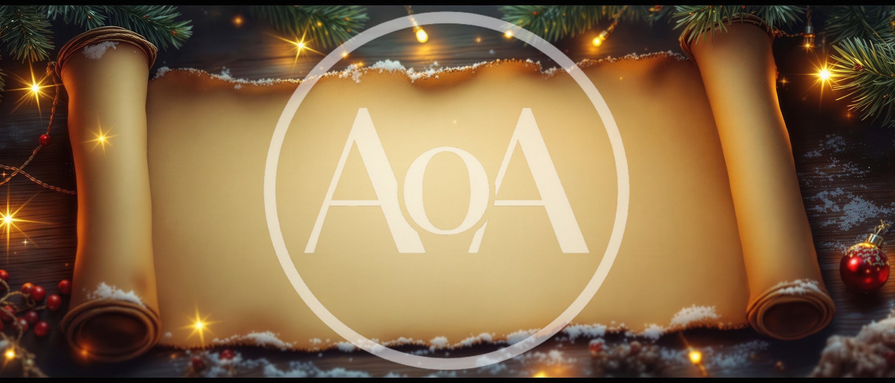Blank Christmas Scroll With Festive Decorations