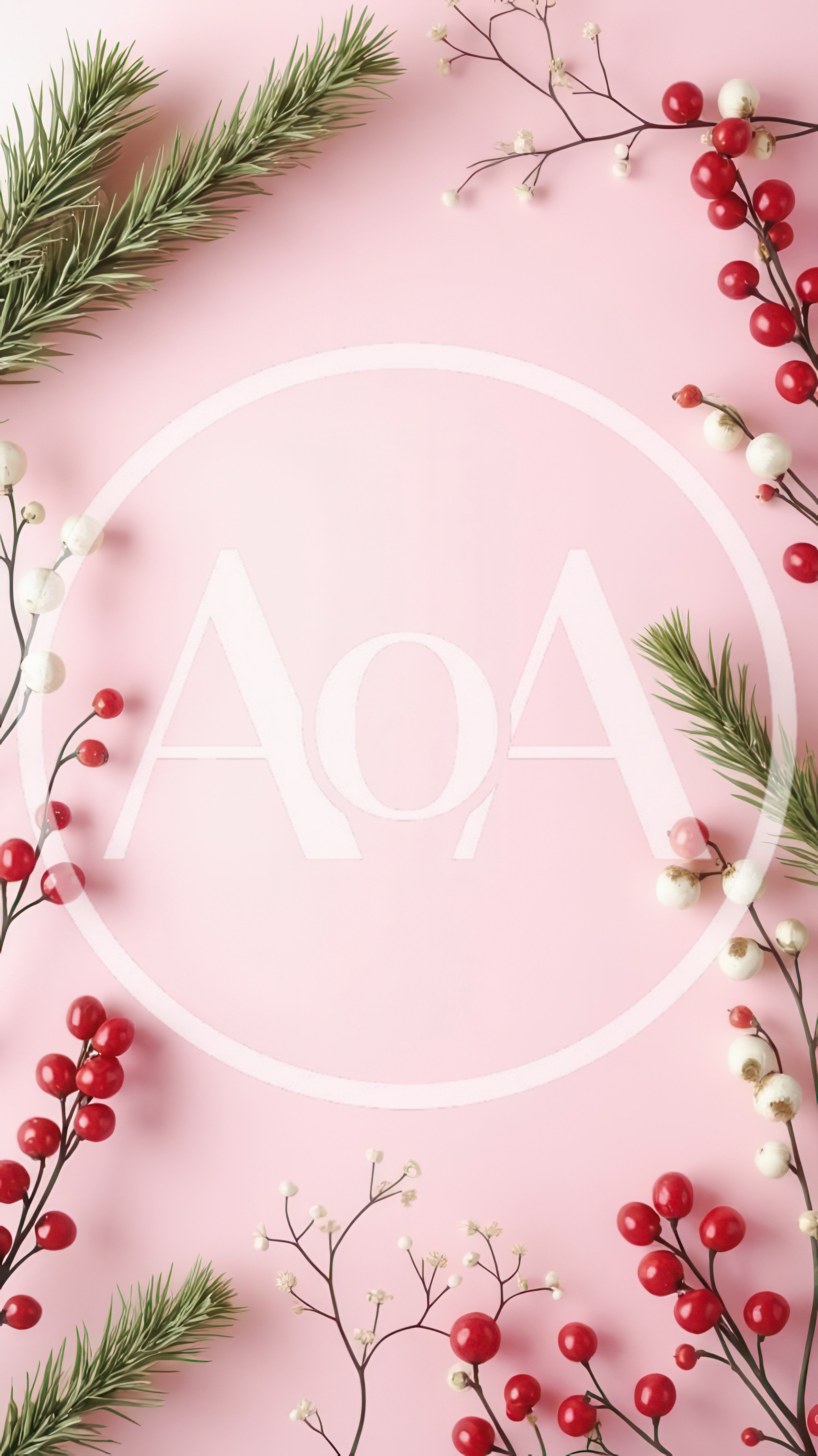Christmas Holiday Flat Lay Frame on Pink Background