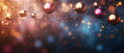 Christmas Ornaments Hanging Against A Bokeh Background
