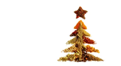 Christmas Tree Shape Made From Various Spices