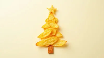 Christmas Tree Made Of Potato Wedges