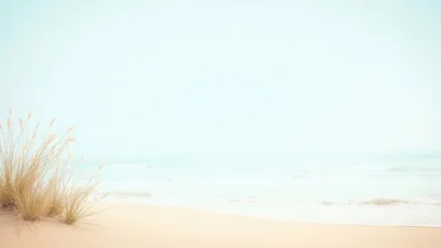 Tall Beach Grass On A Sandy Shoreline