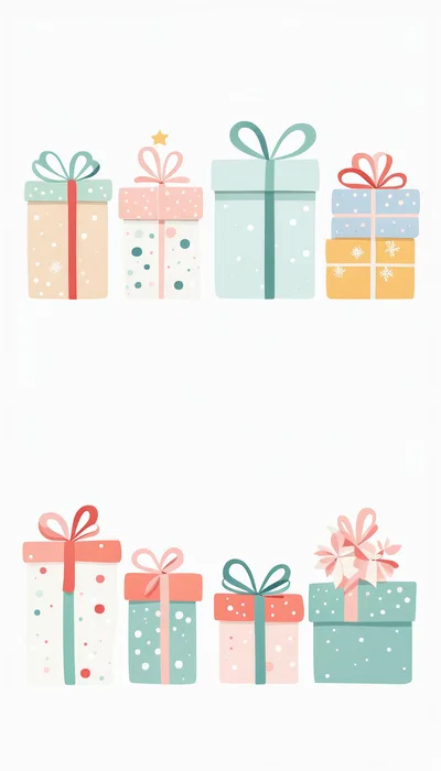 Collection of Pastel Christmas Gift Boxes