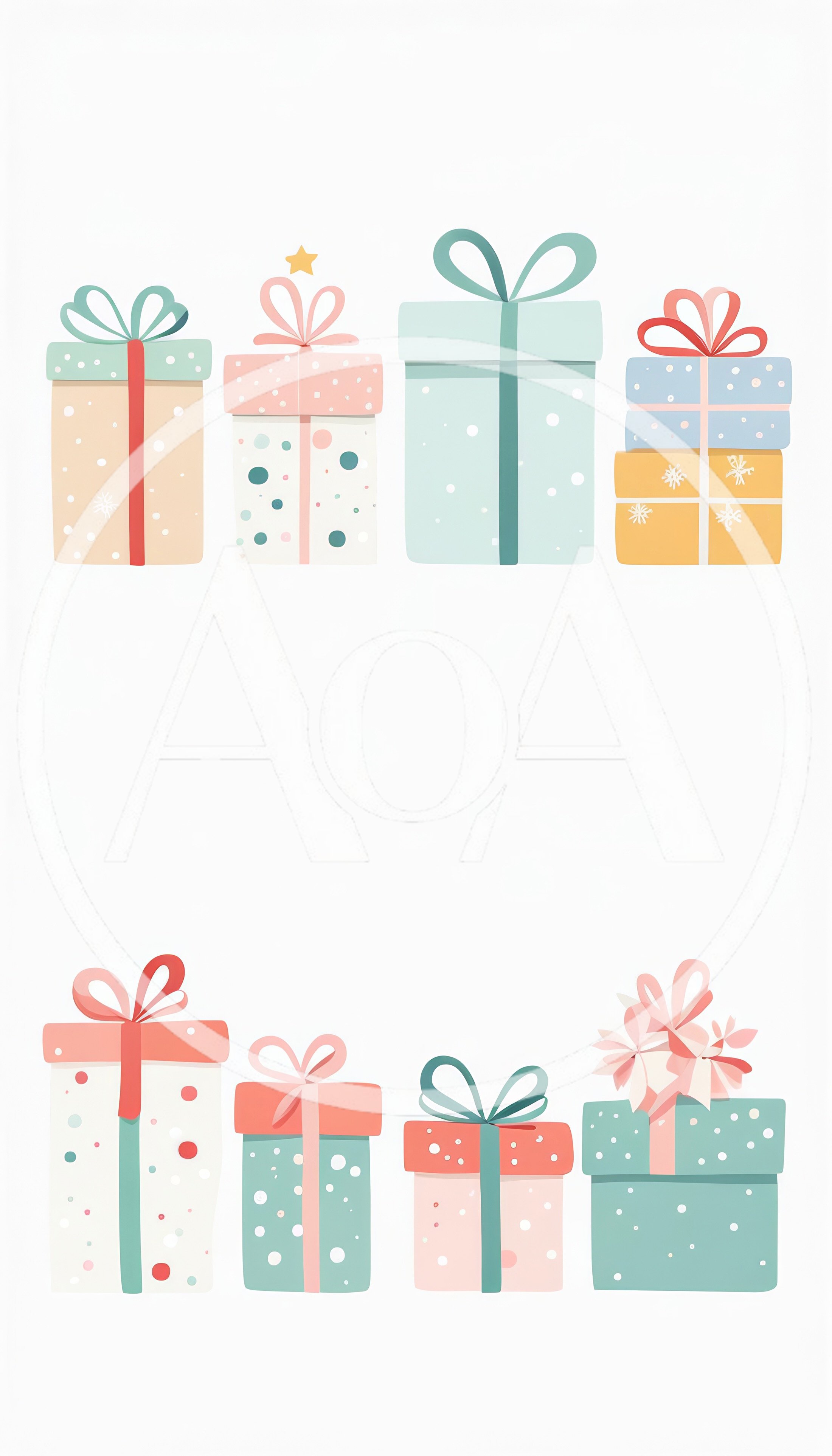 Collection of Pastel Christmas Gift Boxes