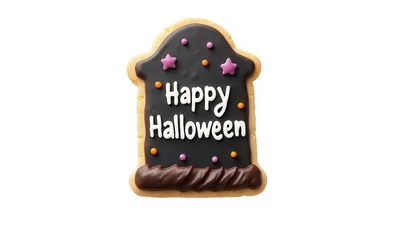 Halloween Tombstone Shaped Cookie With Icing
