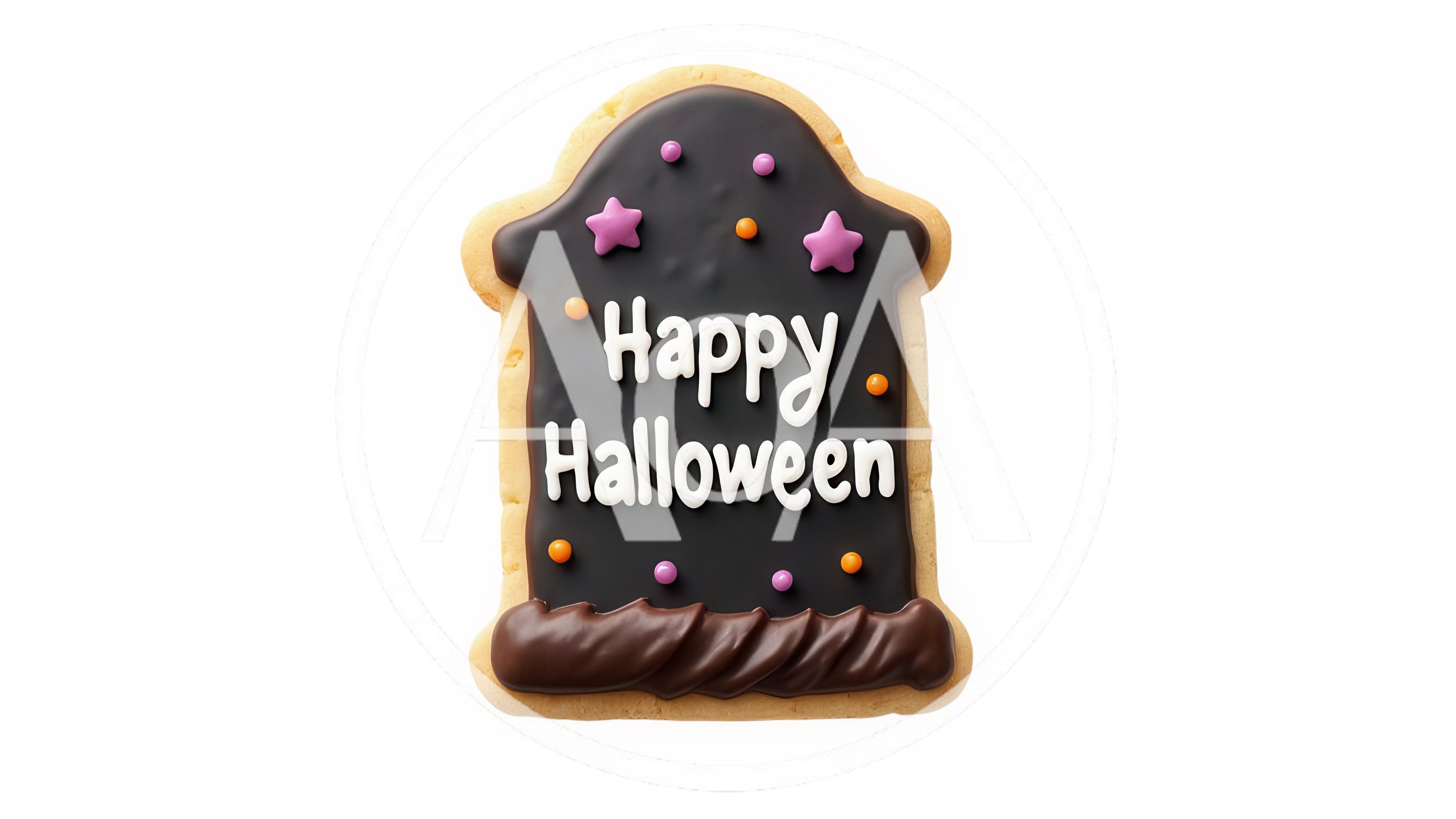 Halloween Tombstone Shaped Cookie With Icing