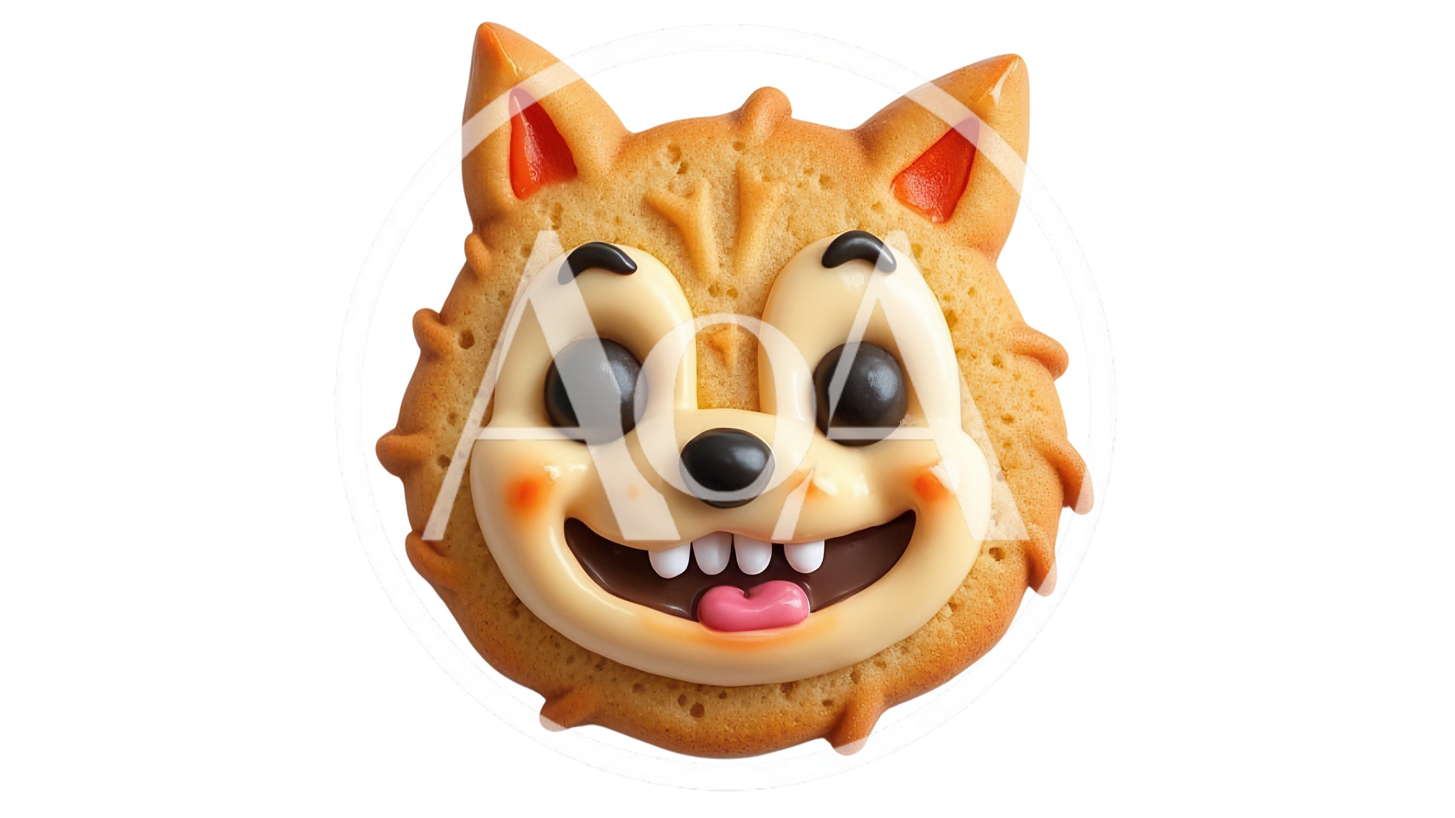 Cute Cartoon Animal Face Cookie Isolated