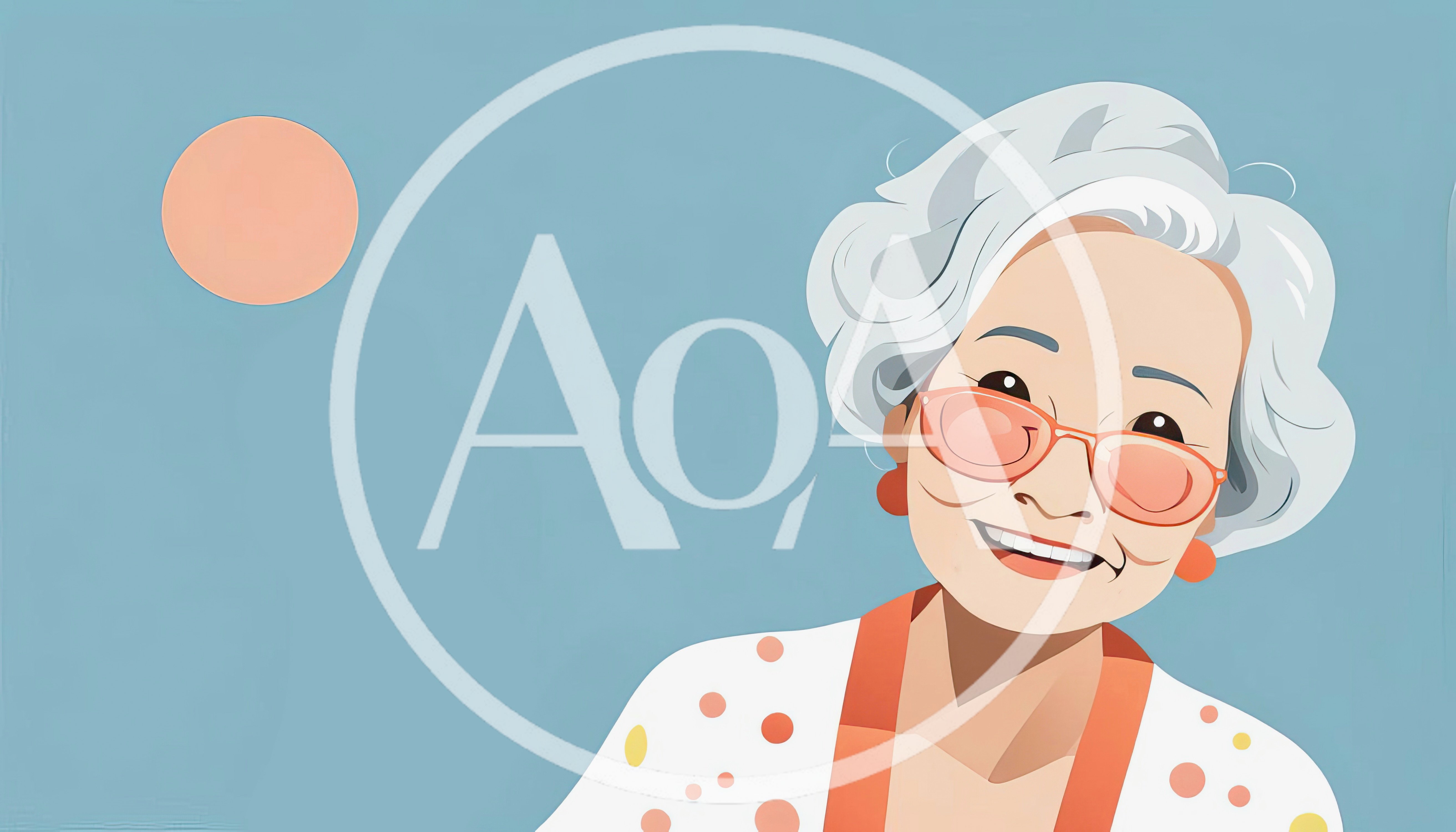 Cheerful Elderly Asian Woman Wearing Stylish Glasses