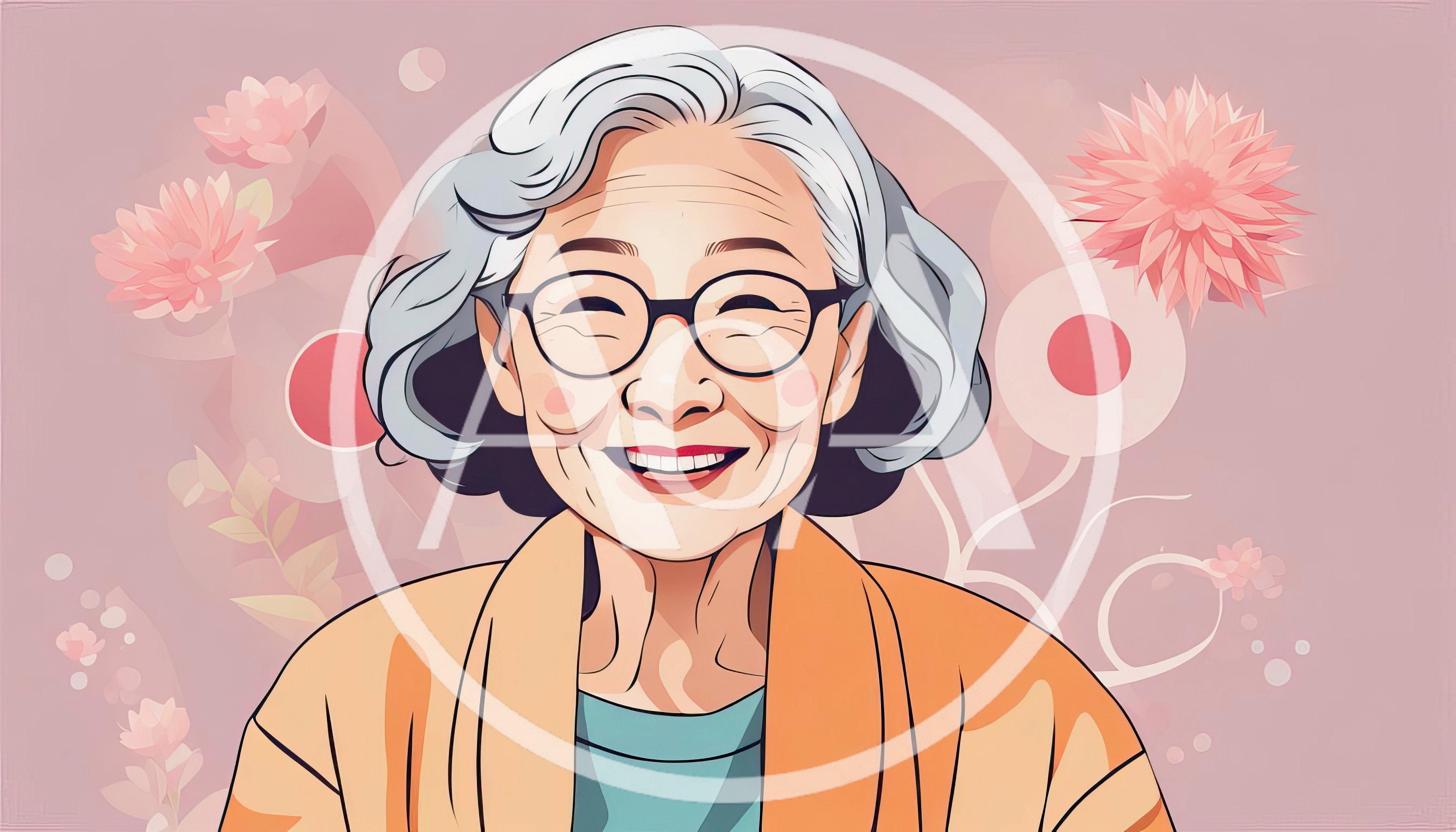 Portrait Of A Smiling Elderly Asian Woman