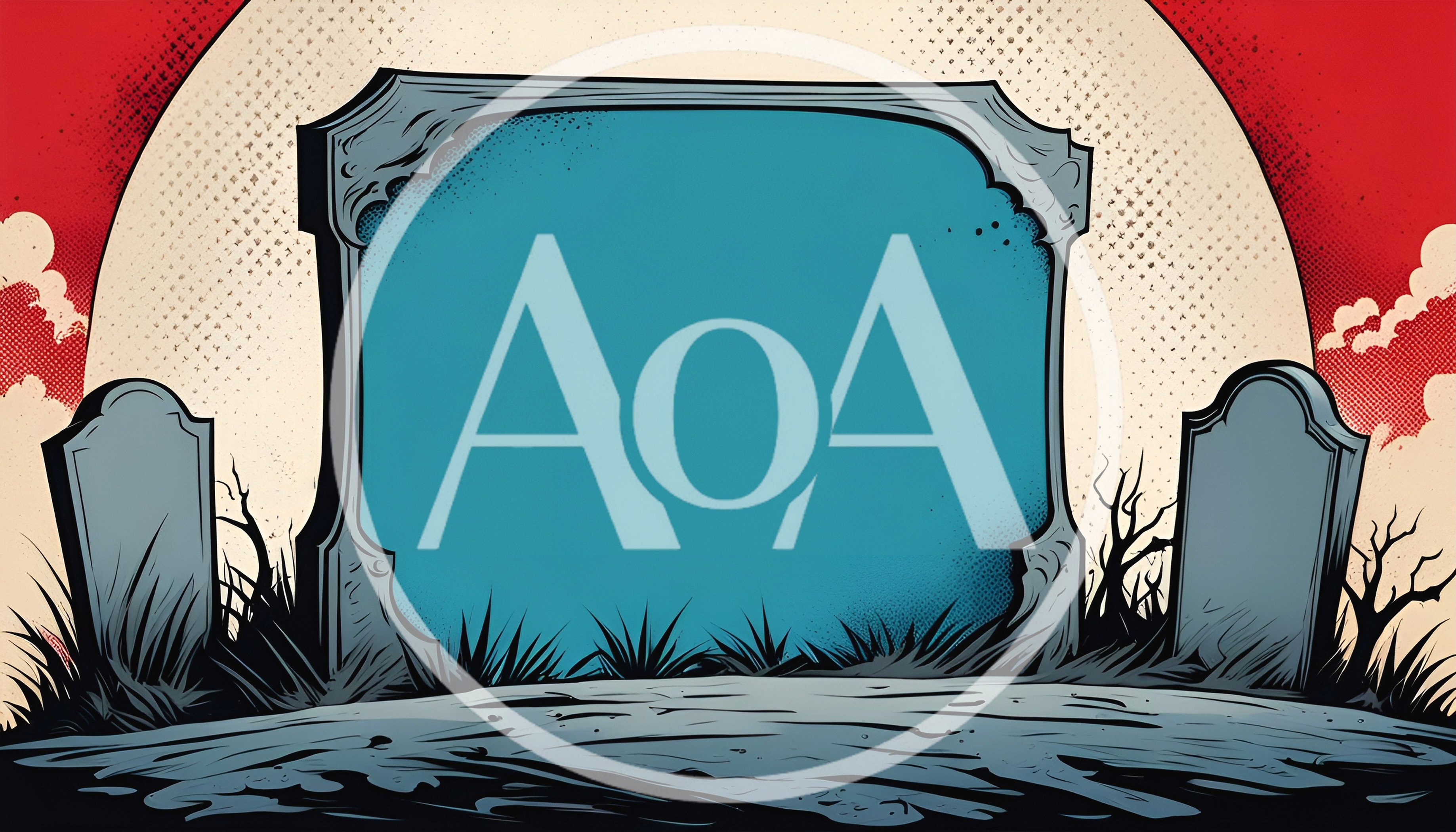 Comic Book Style Graveyard Scene With Blank Tombstone