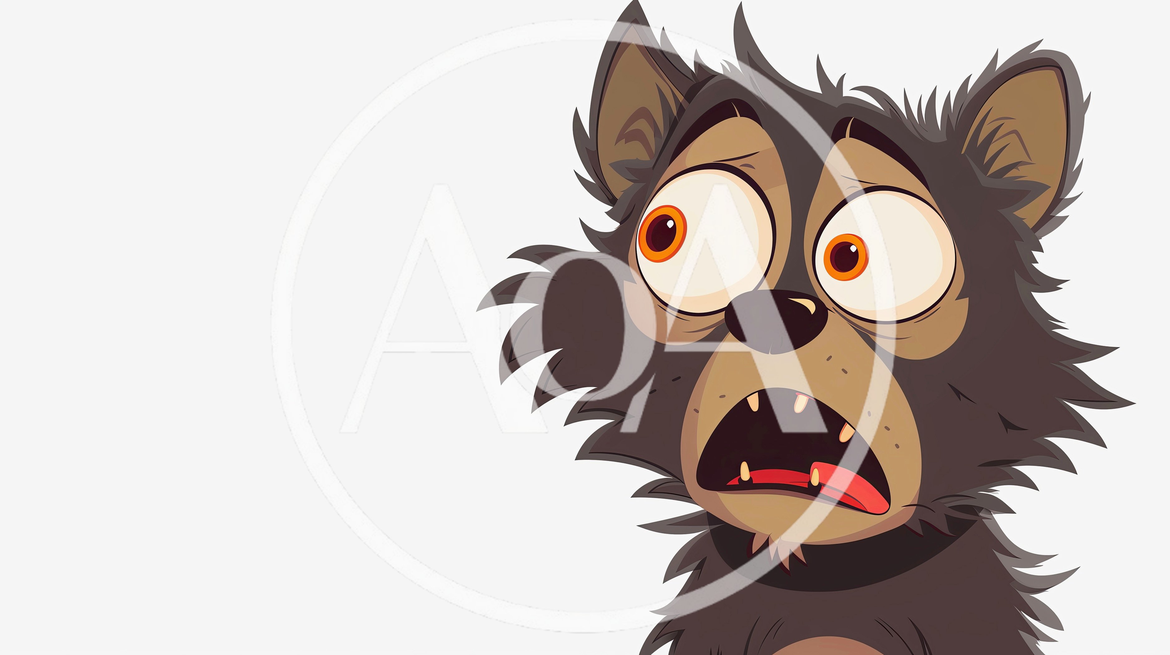 Cartoon Wolf Character With A Shocked Expression