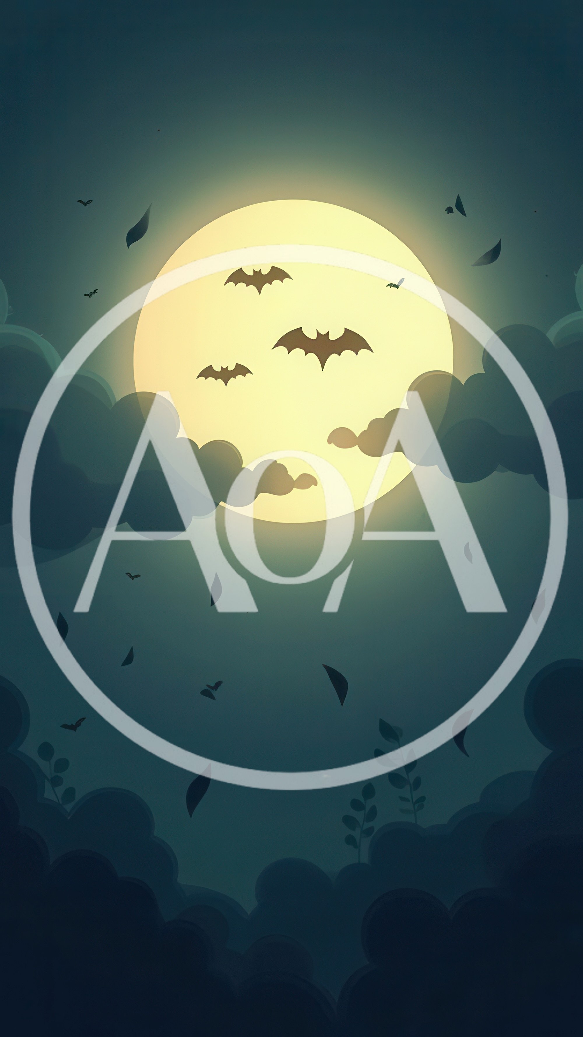 Full Moon Night Sky With Flying Bats