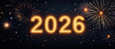 Golden 2026 New Year Celebration With Fireworks