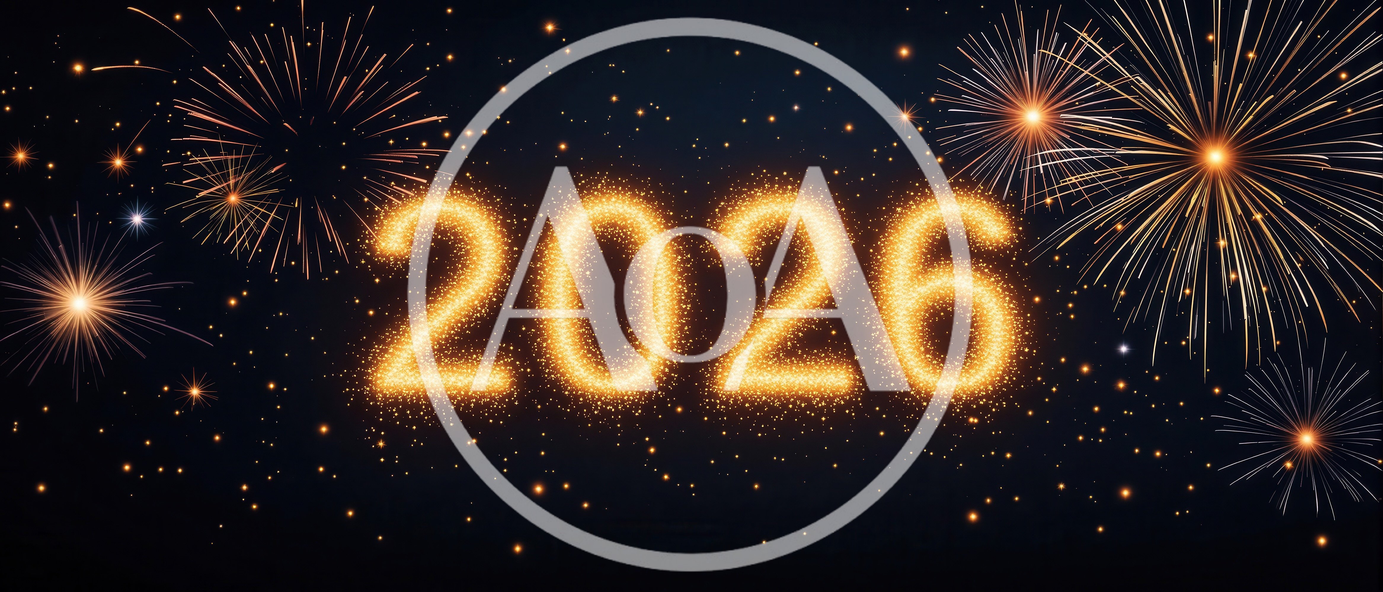 Golden 2026 New Year Celebration With Fireworks