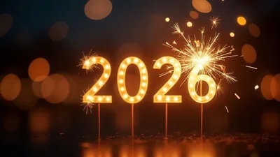 Glowing 2026 New Year Celebration With Sparklers