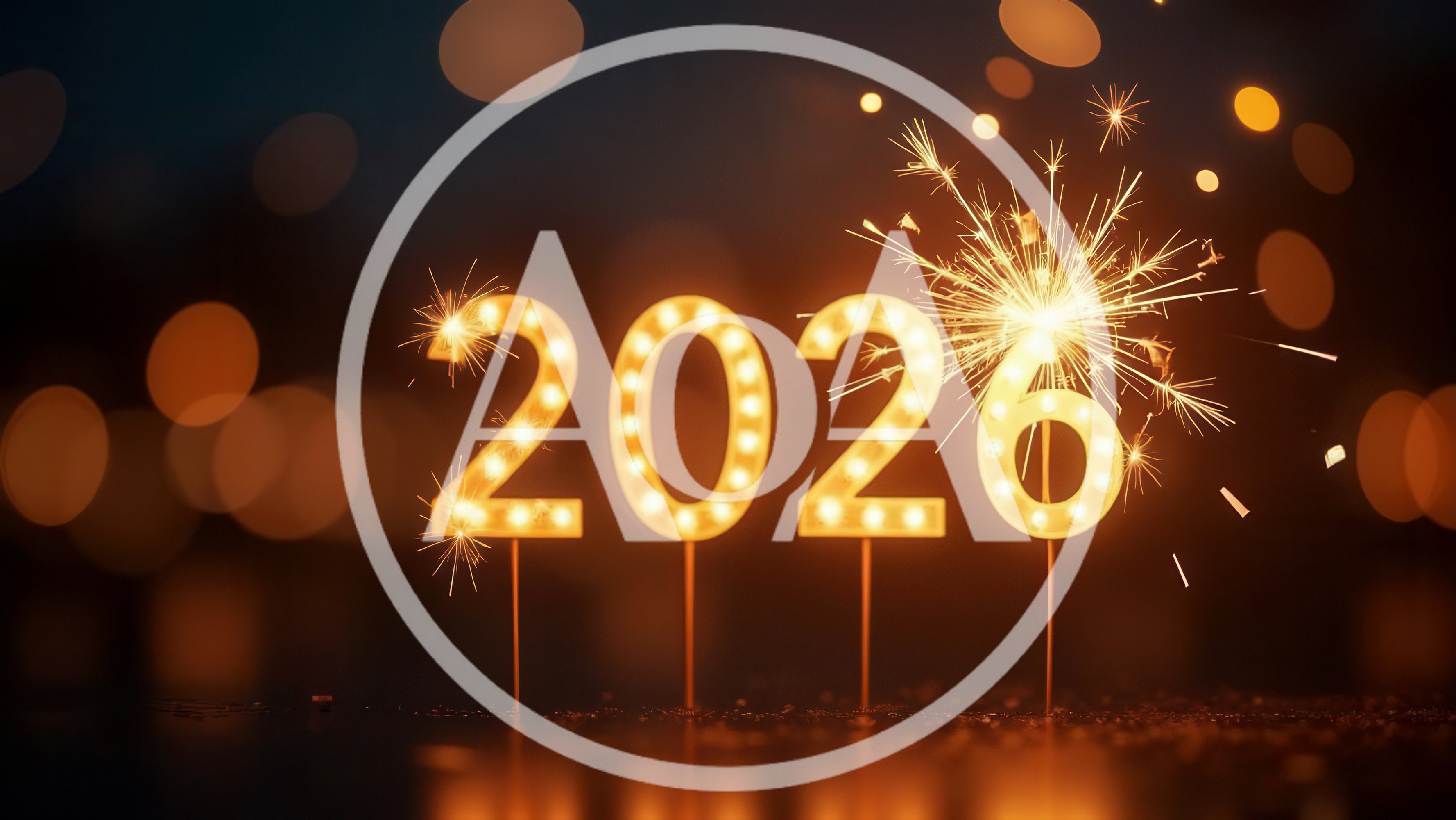 Glowing 2026 New Year Celebration With Sparklers