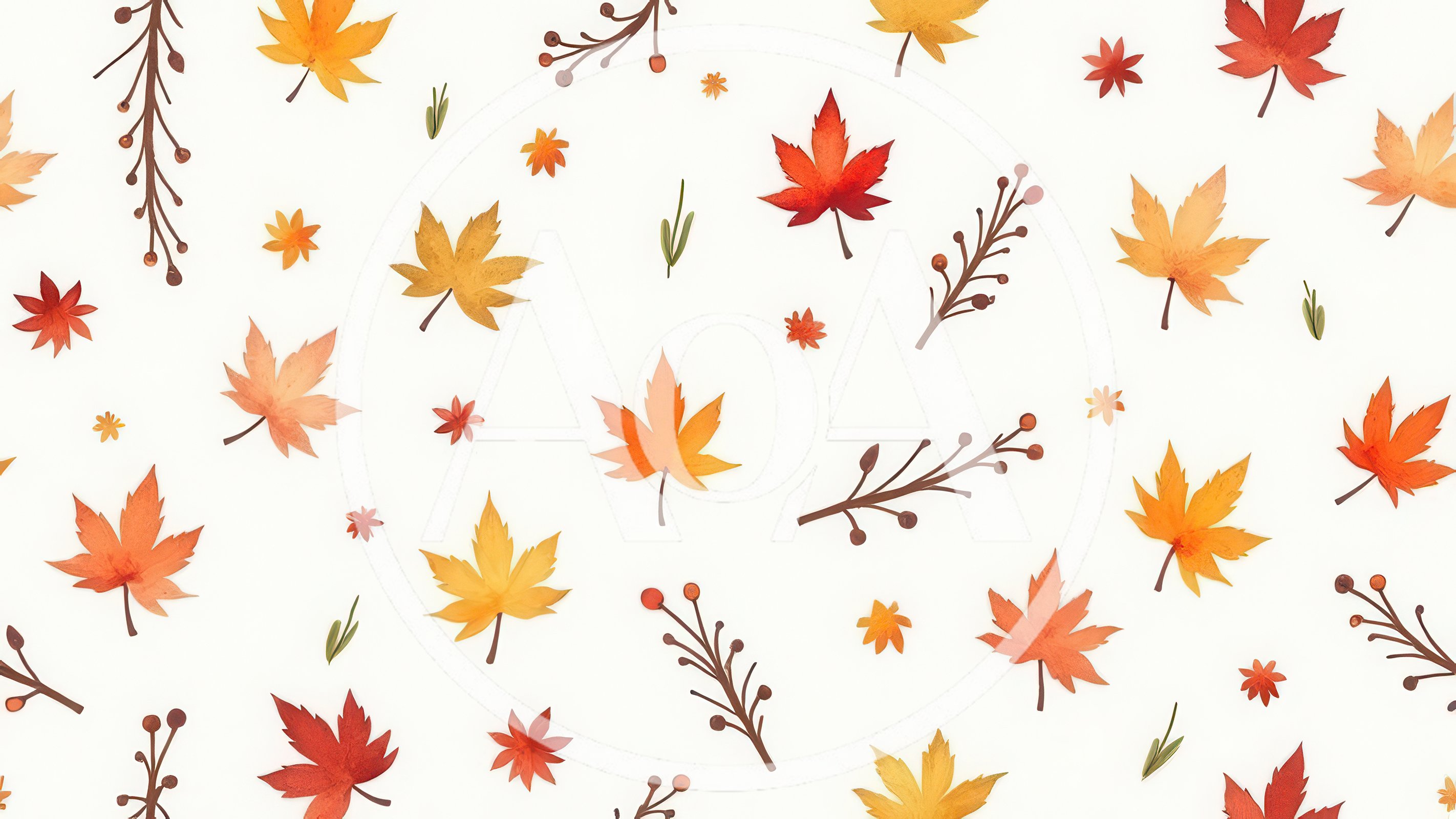 Seamless Pattern Of Watercolor Autumn Leaves And Berries