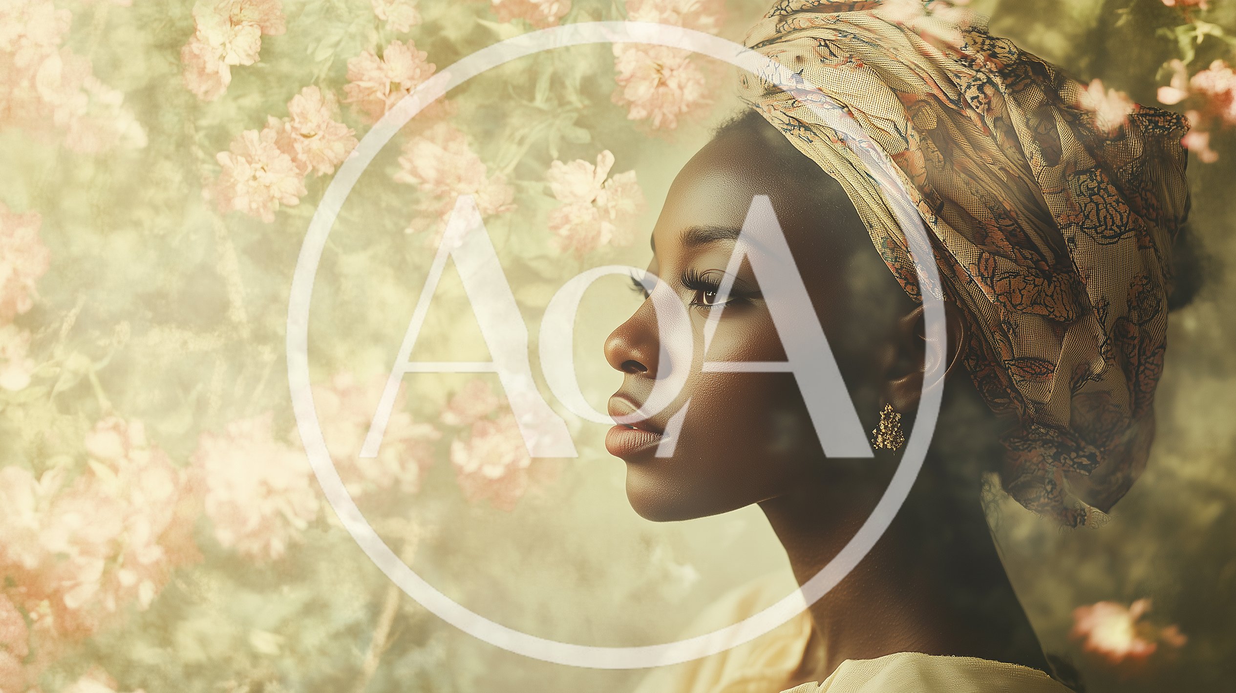 Portrait Of A Beautiful Woman Wearing A Headwrap