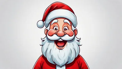 Cheerful Santa Claus Portrait Illustration