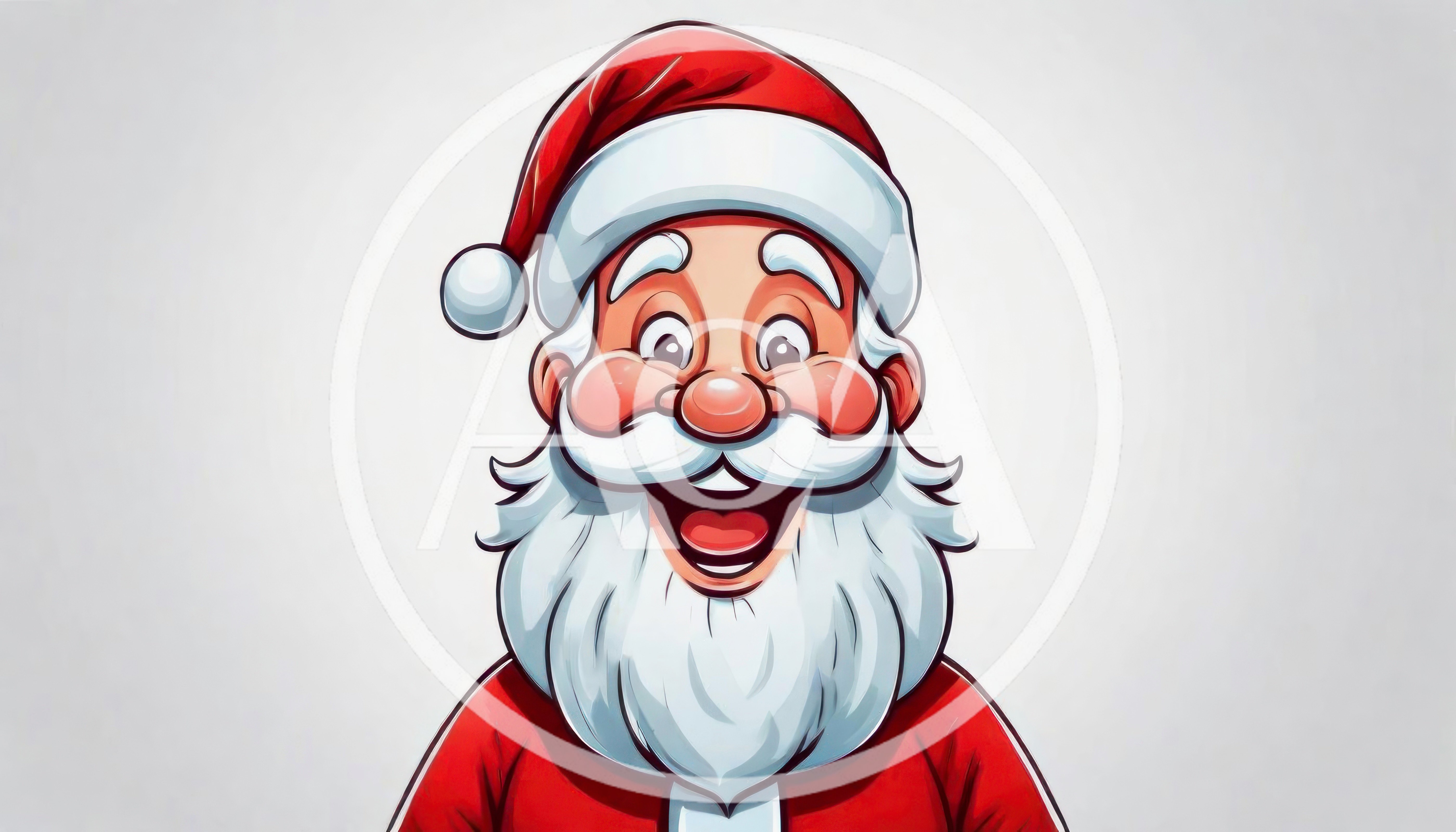 Cheerful Santa Claus Portrait Illustration