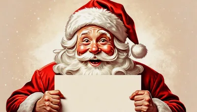 Santa Claus Holding A Blank Sign