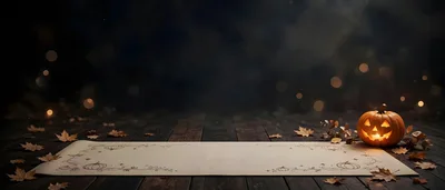 Autumn halloween yoga background with pumpkin and pumpkin design