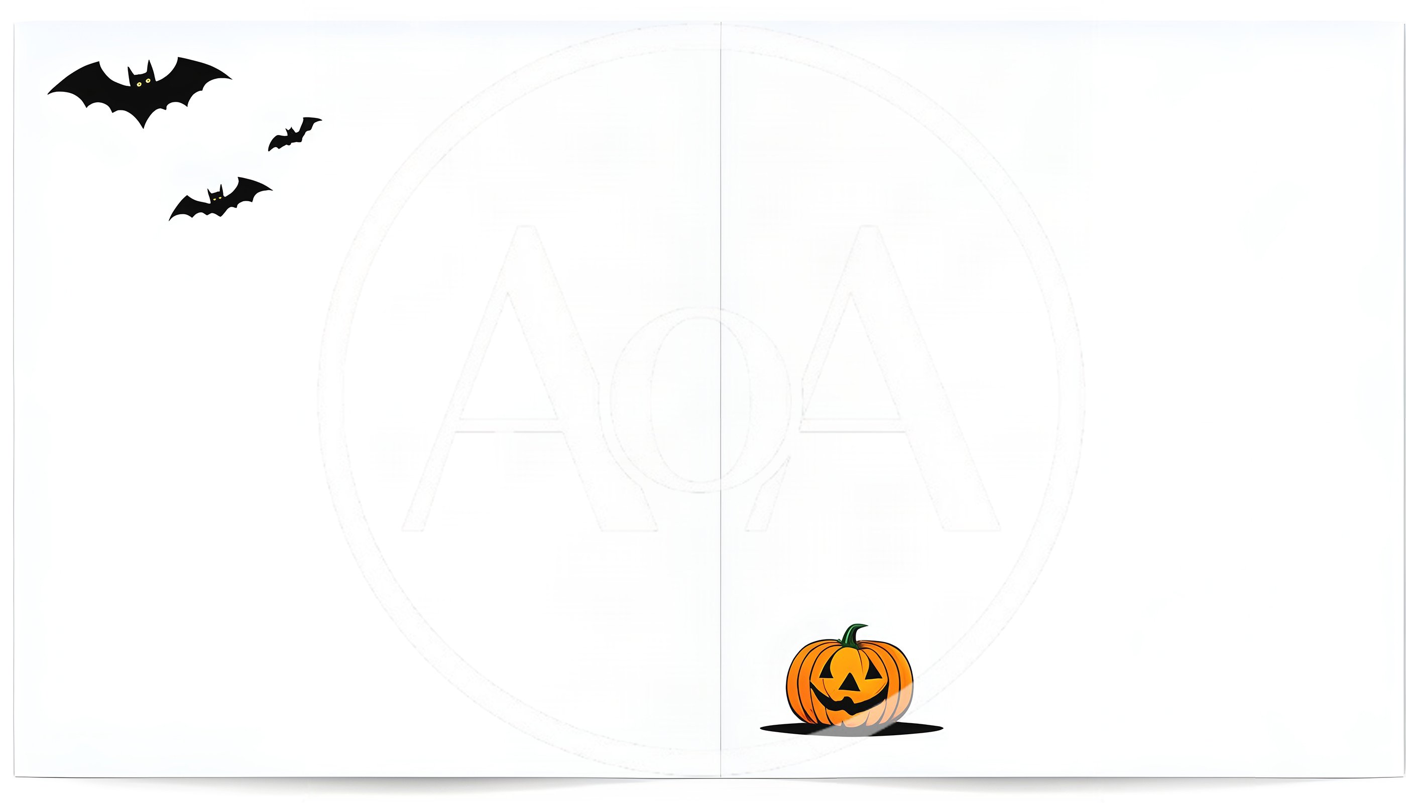 Halloween Themed Background With Bats And Pumpkin