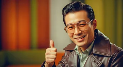 Asian Man Giving A Thumbs Up Gesture