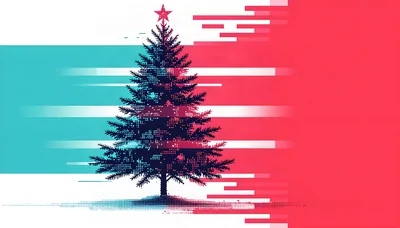 Glitch Art Christmas Tree With Digital Distortion Effect