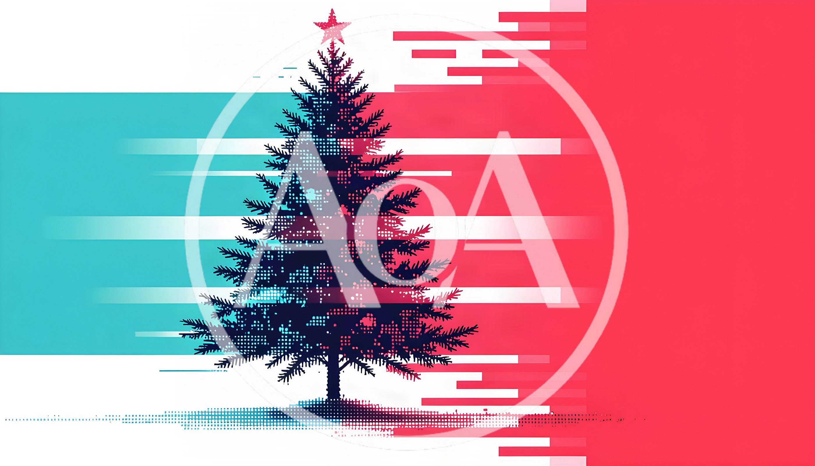 Glitch Art Christmas Tree With Digital Distortion Effect