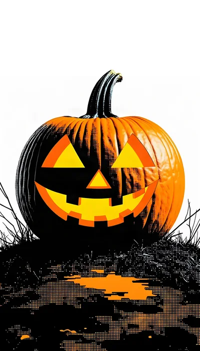 Jack O Lantern Pumpkin On Dark Ground