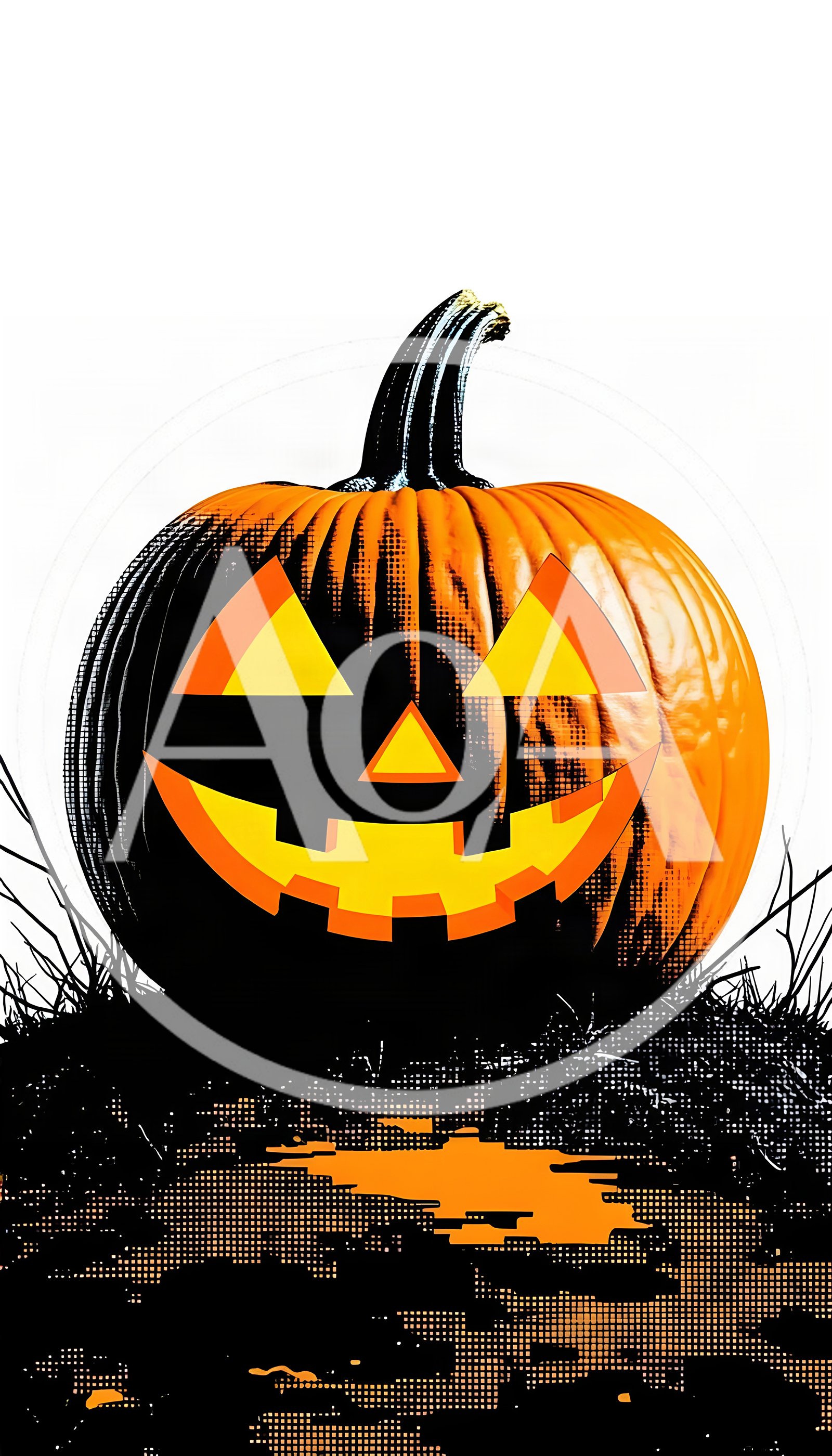 Jack O Lantern Pumpkin On Dark Ground