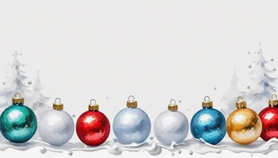 Christmas Ornaments Arranged In A Row