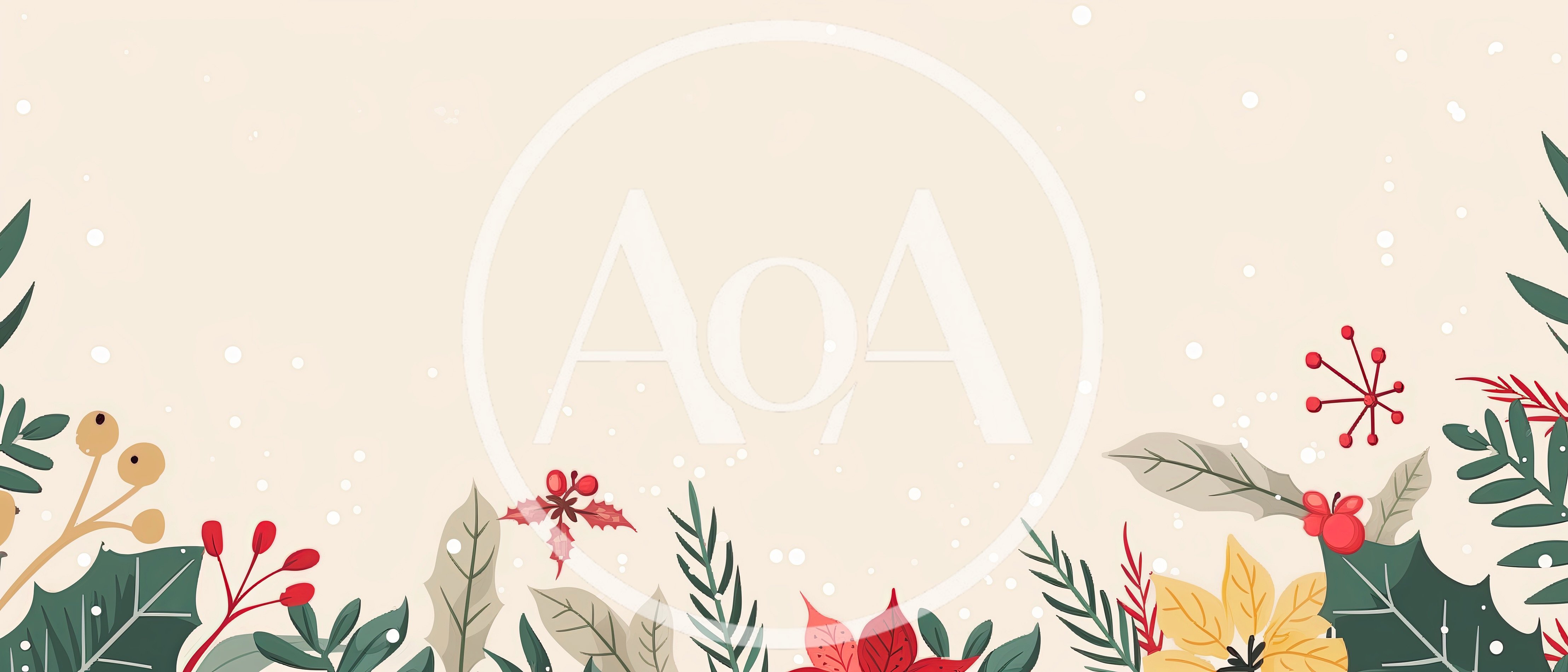 Christmas Botanical Border With Festive Foliage And Berries