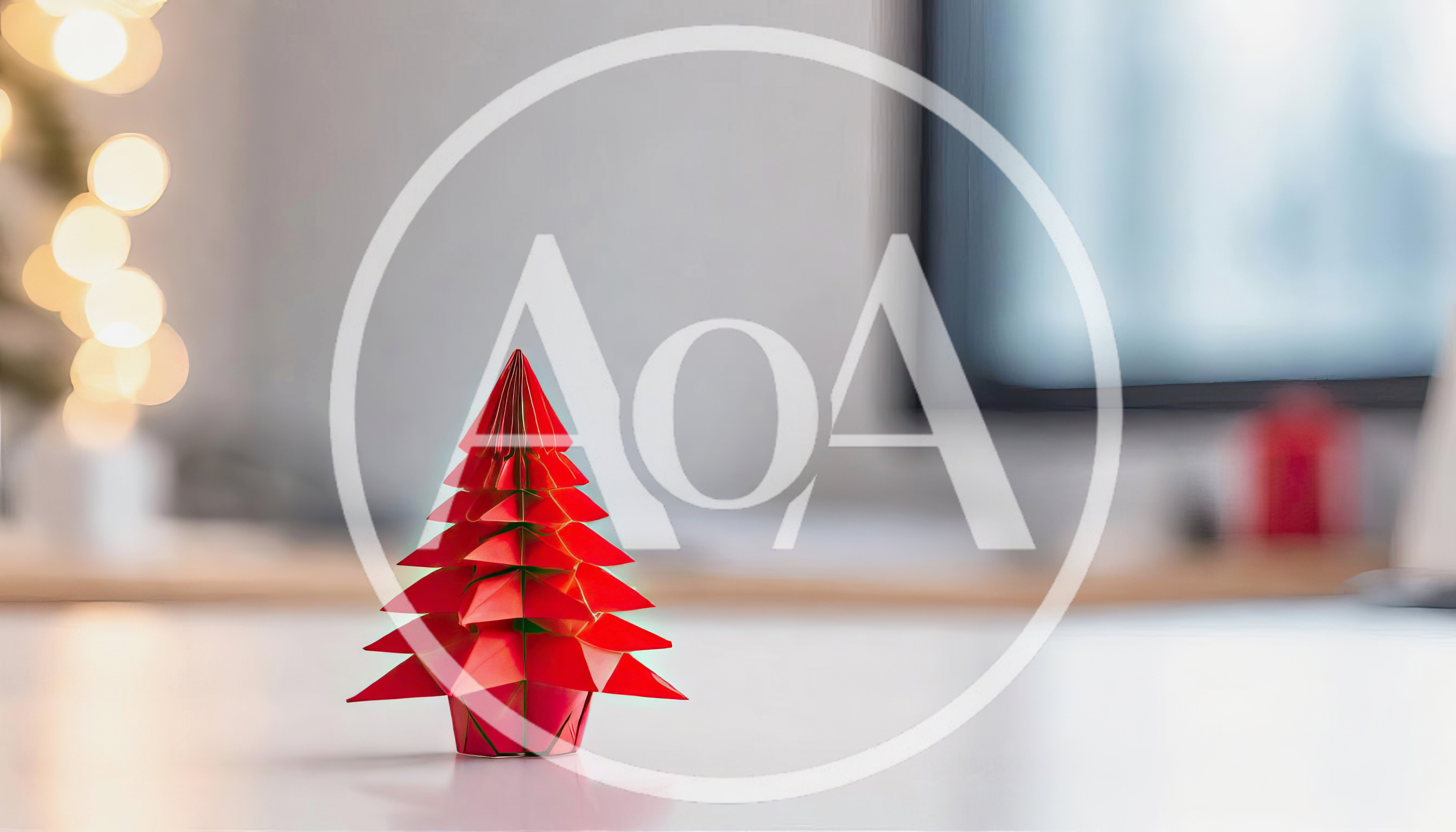 Red Origami Christmas Tree Decoration