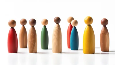 Wooden Peg Dolls Representing Diversity And Inclusion