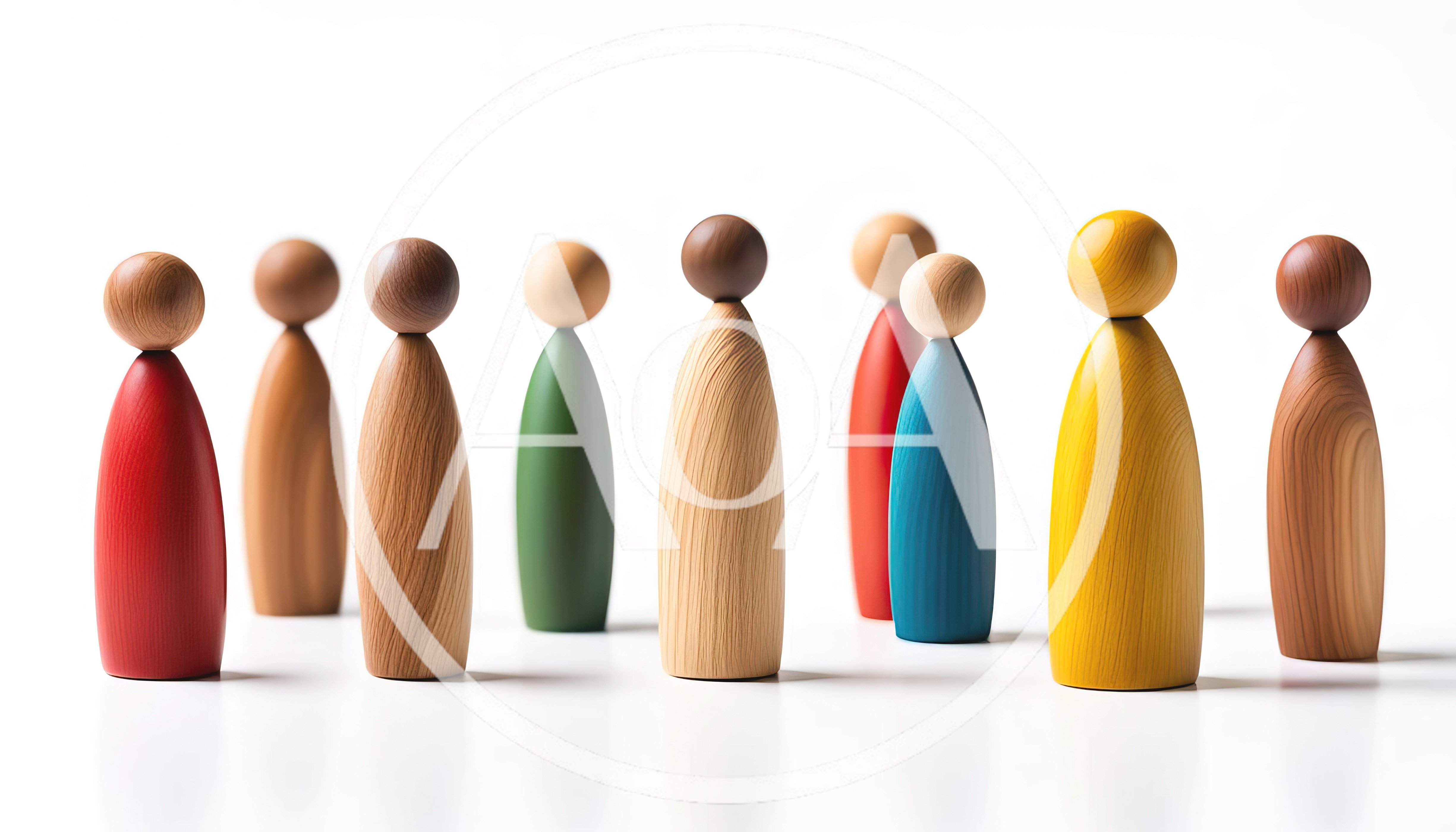 Wooden Peg Dolls Representing Diversity And Inclusion